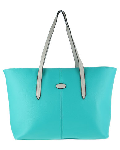 Blackcherry East West Tote Bag Teal