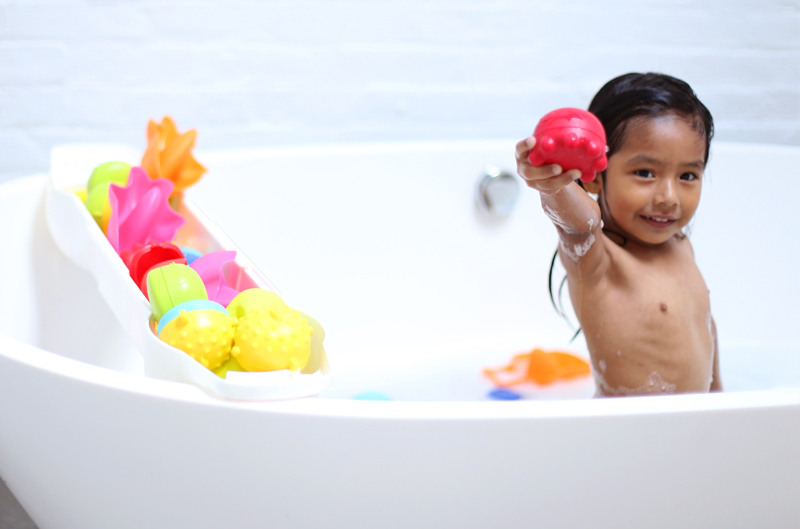 The Ubbi bath toy organizer